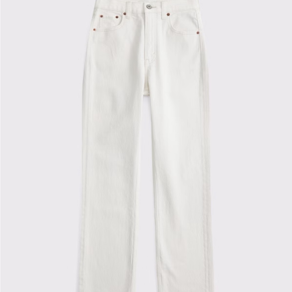 Abercrombie & Fitch Women’s White Straight Ankle Jeans